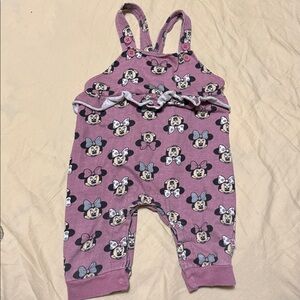 Disney Baby Purple Minnie Mouse 100% Cotton Dungarees Overalls 24 Month Toddler